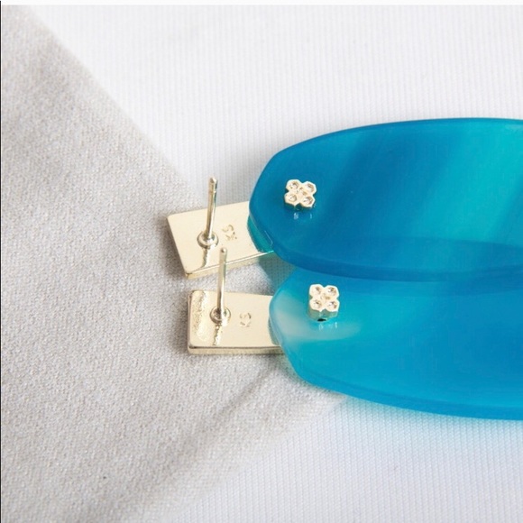 NWT Gorgeous Kendra Scott Blue Agate Earrings! - Picture 3 of 5